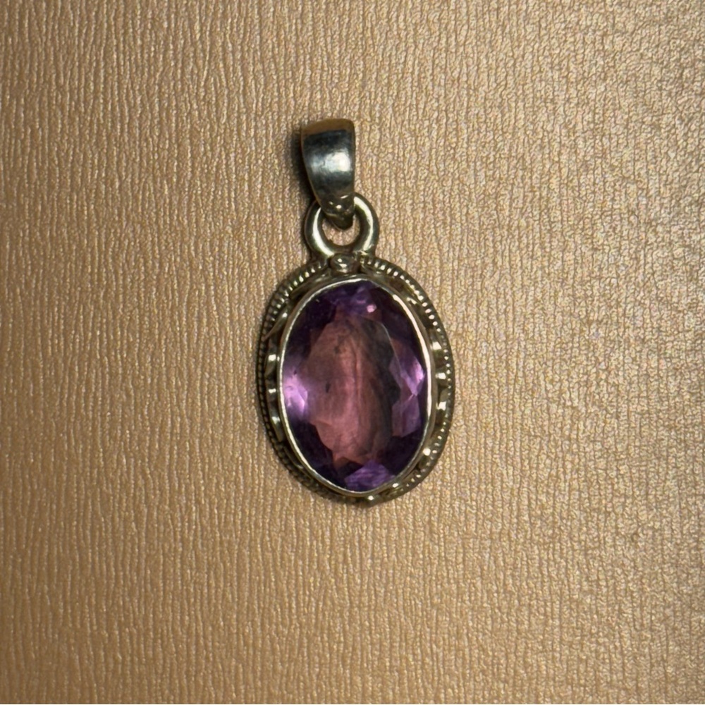 Amethyst Pendant with 925 Sterling Silver